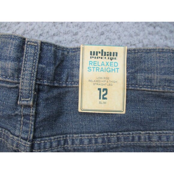 Urban Pipeline Jeans Boys 12 Relaxed Straight Leg Slim Adjustable Waist Skater - Picture 8 of 10